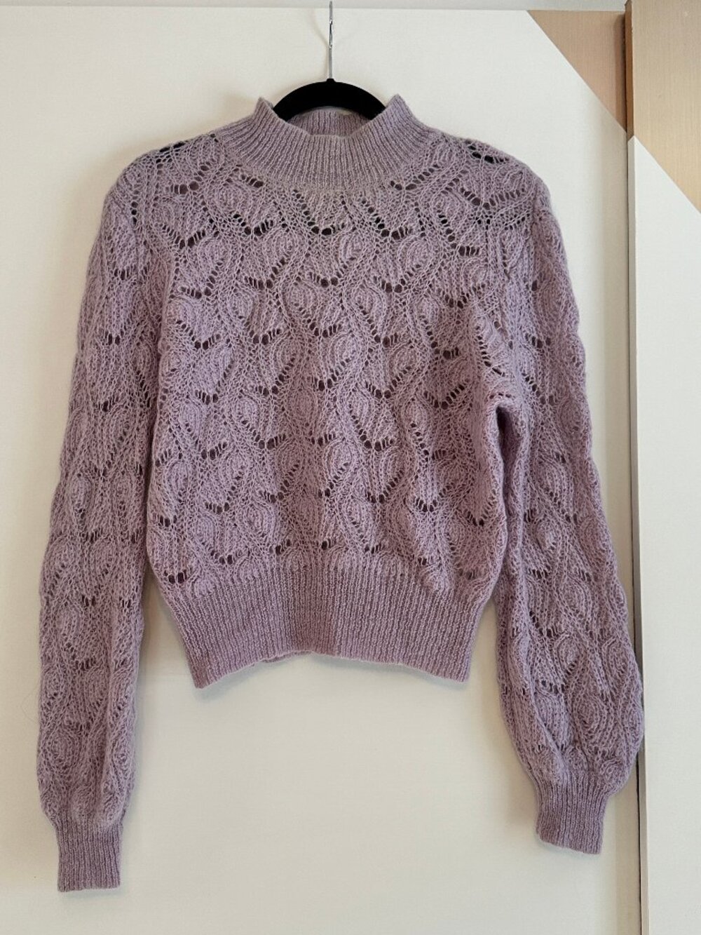 ASTR Lilac Mohair Wool Open Knit Sweater